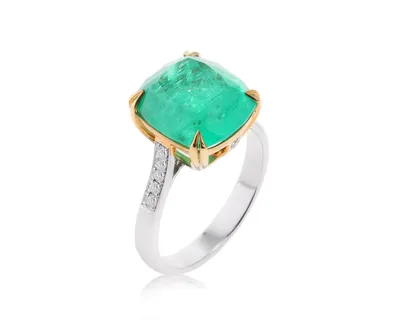 Золотое кольцо с изумрудом 6.38ct – купить по цене 397 500 ₽ с доставкой в  интернет-магазине Mister Diamond