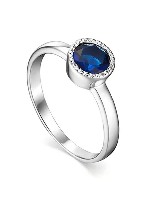 Мужское кольцо с синим сапфиром в золоте код 9588