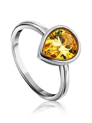 Кольца :: Кольца из серебра :: Кристалл :: Серебряное кольцо с желтым  цирконием