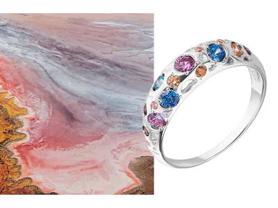 Кольца с микс камнями Tesori Zirconia: купить кольцо с разноцветным  кристаллом Tesori в ювелирном магазине Злато