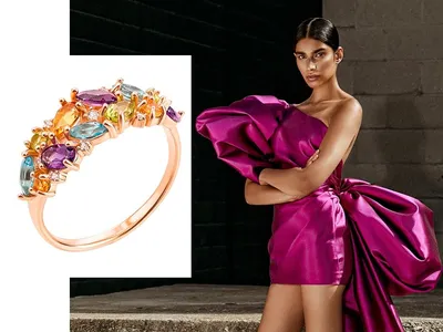 Оригинальное золотое кольцо с цветными камнями H.Stern – купить по цене 109  500 ₽ с доставкой в интернет-магазине Mister Diamond