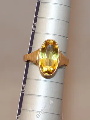 Серебряное кольцо с желтым топазом и бриллианитами купить в Германии по  выгодной цене!