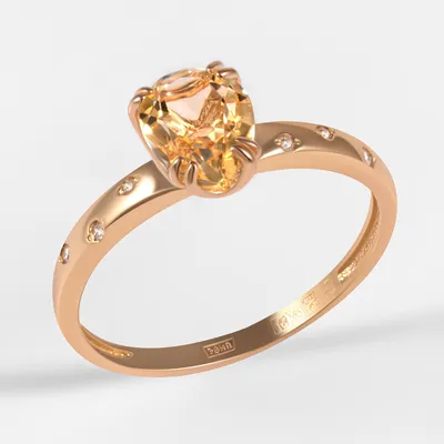 Кольцо женское с желтым камнем серебро фианиты - 6200 грн, купить на ИЗИ  (36743781)
