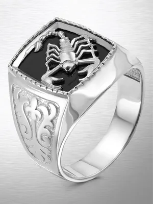 Печатка мужская кольцо серебро 925 пробы Скорпион - купить в Москве, цены  на Мегамаркет