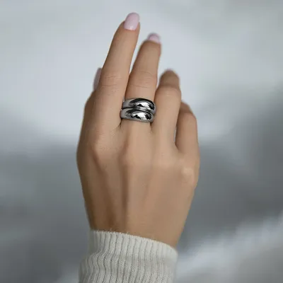 Кольца :: Кольца из серебра :: Бриллиант :: Тонкое серебряное кольцо с  бриллиантовой подвеской в золоте «Дива»