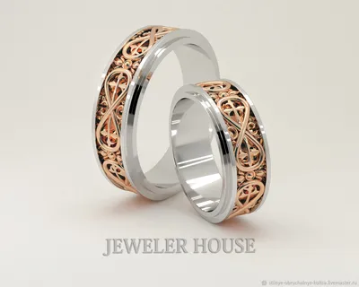 Золотое обручальное кольцо с чернением Бесконечность от ювелирного бренда  Alchemica Jewelry