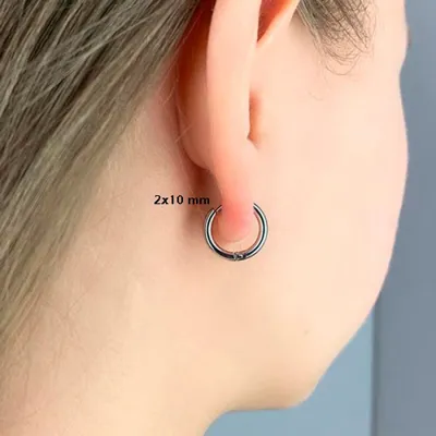 Серьги-кольца в уши из хирургической стали унисекс толщиной 2мм Steel  Evolution ss-01-s-2