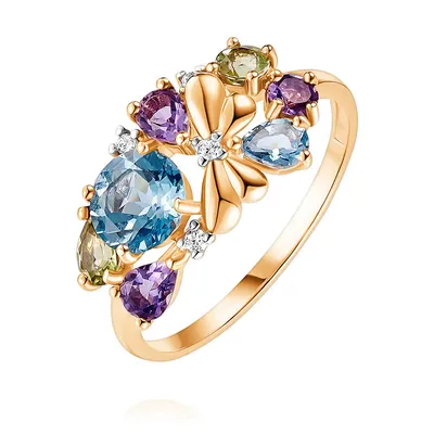 Обручальное кольцо из красного золота с бриллиантом 000-324083 | Купить в  рассрочку | Интернет-магазин НАШЕ ЗОЛОТО