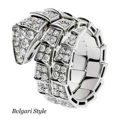 Кольцо Bvlgari Serpenti Viper, белое золото, бриллианты купить, цена, Киев