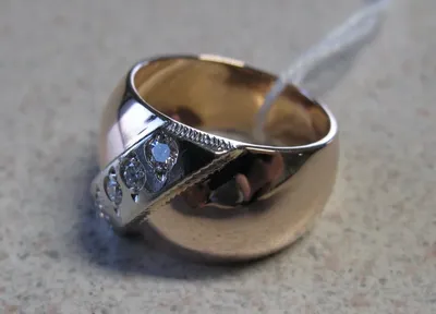 Золотое кольцо чалма СССР с бриллиантами проба 750 - купить недорого б/у на  ИЗИ (67199368)
