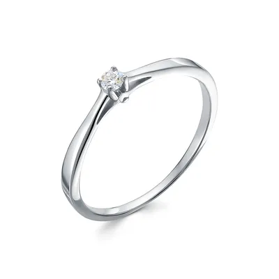 Кольцо для помолвки из белого золота с бриллиантом. Артикул 1108780202:  цена, отзывы, фото – купить в интернет-магазине AURUM