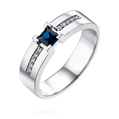 Купить кольцо из белого золота 585 пробы с бриллиантом, сапфиром в Москве в  интернет-магазине, цена от 120595, артикул 1418166-А51Д-432