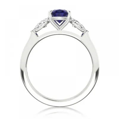 Купить кольцо из белого золота с сапфирами и бриллиантами 000070371 ✴️в  Zlato.ua