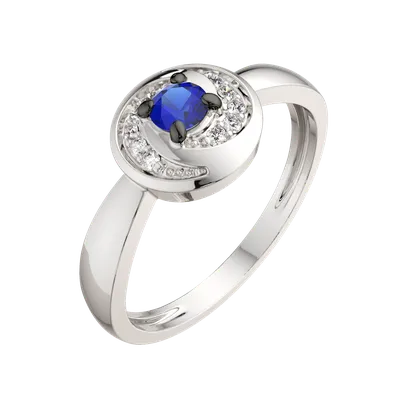 Обручальное кольцо с сапфиром из белого золота арт 20101010138 купить в  Москве, цена NEWGOLD 783.57