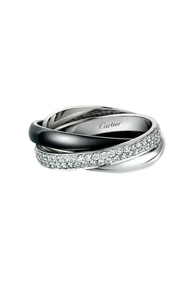 Кольцо Cartier Trinity White Gold Black Ceramic Diamonds Ring B4095550  (33954) купить в Москве, выгодная цена - ломбард на Кутузовском