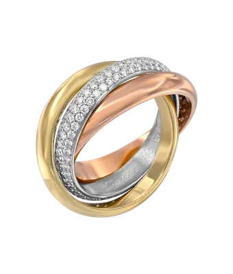 Кольцо Cartier \"Trinity de Cartier\", Классическая модель. Артикул B4052700  - «Легендарное кольцо Картье \"Trinity de Cartier\" моя особенная любовь!  Восхитительная классика на все времена. Остерегайтесь подделок, ведь это  самое часто подделываемое кольцо