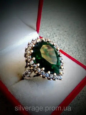 Серебряное кольцо женское с зеленым цирконом \"Хюррем Султан\" стильное  колечко из серебра с камнями (ID#172636975), цена: 604.80 ₴, купить на  Prom.ua