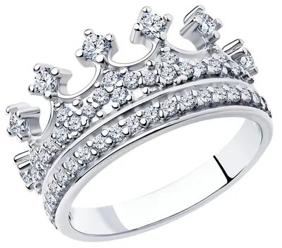 Серебряное кольцо корона SOKOLOV 94011218 с фианитами — купить в AllTime.ru  — фото