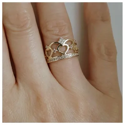 Женское дизайнерское кольцо корона \"Амелия\" с камнями купить от 11460 грн |  EliteGold.ua