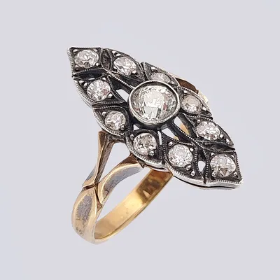 Золотое кольцо с бриллиантами “Маркиза” ПРОДАНО купить в ломбарде  Санкт-Петербурга