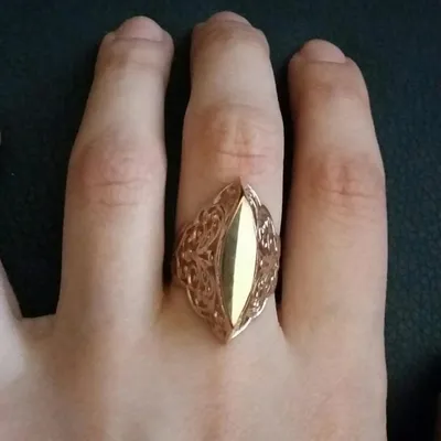 Золотое кольцо Маркиз с белым опалом - Monte Cristo