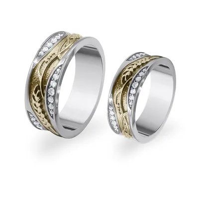 Обручальное кольцо из белого золота с камнями Бриллиант АРТ 41/85686-9*44a