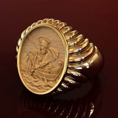 Классическое кольцо золотого цвета на годовщину папы Лев 13-го, статуя  рыбака, мужское кольцо на хвост, обручальное кольцо, подарок на день  рождения | AliExpress