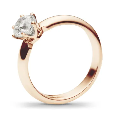 Стильное кольцо с бриллиантом 0.5 карат из красного золота (арт. ж-8558к) -  GoldLazer - ювелирная мастерская в Москве