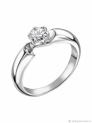 Купить кольцо с бриллиантом 0.35 карат из белого золота 101205
