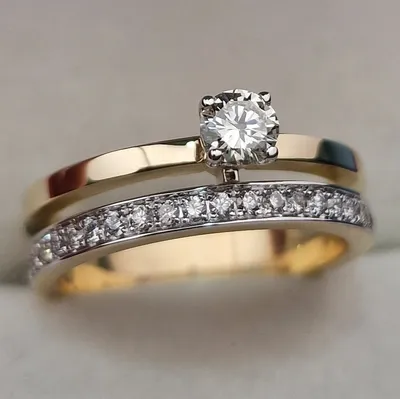Золотое кольцо с бриллиантом 0.5 Сt VS1/J-VS2/H VG-Cut: продажа, цена в  Астане. Золотые кольца от \"Ювелирный магазин www.deimantas.kz\" - 106744665