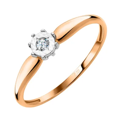 Золотое кольцо с Бриллиантом \"В объятиях любви 104\" | gredzentins.lv