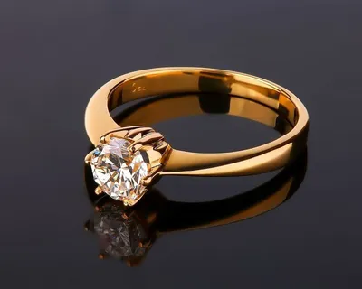 Помолвочное кольцо с бриллиантом 0,24 карат (Вес: 6 гр.) | Купить в Москве  - Nota-Gold