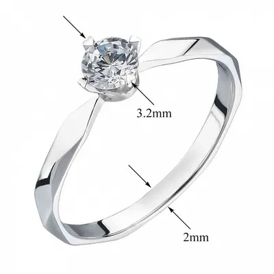 Купить помолвочное кольцо из белого золота с бриллиантом 0,12ct 000034670  000034670 в Zlato.ua