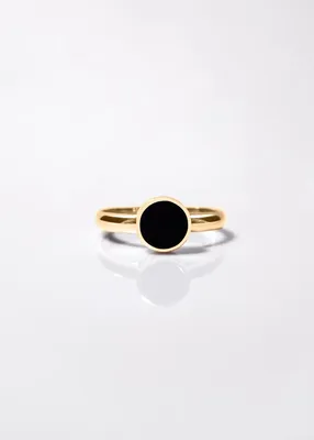 Кольца :: Кольца из серебра :: Агат :: Элегантное крупное кольцо с черным  агатом Bella Terra