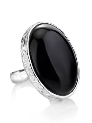 ❤ Купить кольцо из серебра с черным агатом. родирование с Агат из Серебро  925 по лучшей низкой цене