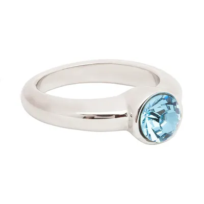 Кольцо Классика с синим кристаллом Swarovski