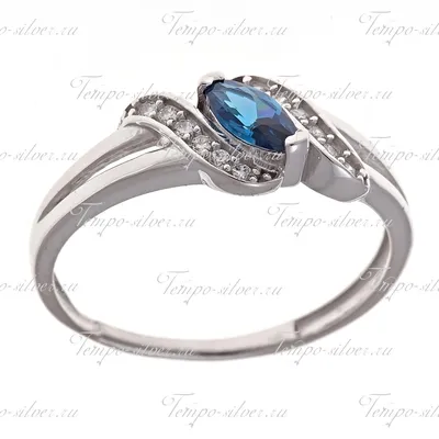 Женское кольцо с голубым топазом и россыпью бриллиантов WHIRLPOOL
