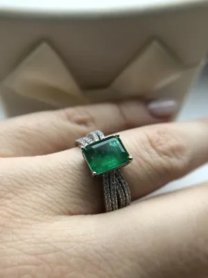 Натуральный Изумруд 1.17ct в серебряном кольце дизайна Tiffany в  интернет-магазине Ярмарка Мастеров по цене 23760 ₽ – KEZ7WBY | Кольцо  помолвочное, Краснодар - доставка по России