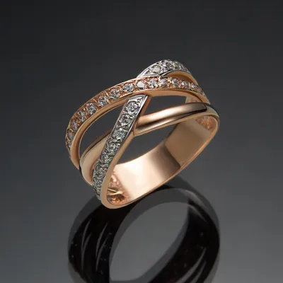 Широкое кольцо с камнями. к14 | Ювелирная фирма «Стиль»