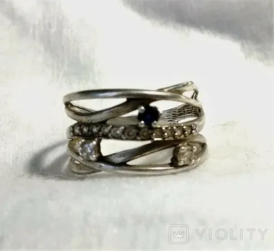 Золотое кольцо с камнями, кольцо из белого золота, кольцо с фианитами,  кольцо тонкое все в камнях