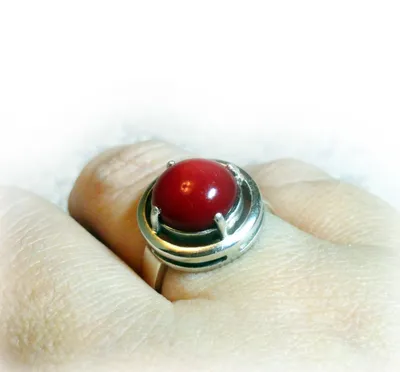 Серебряное кольцо с кораллом K2383-KRL/iHRP - Женские украшения