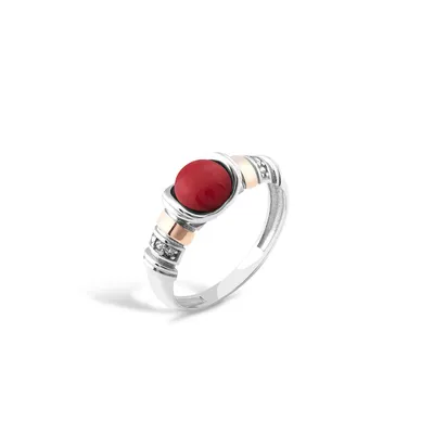 Серебряное кольцо с кораллом, вес изделия 2,1 гр (2145608) 18 размер  (ID#1945006621), цена: 650.44 ₴, купить на Prom.ua