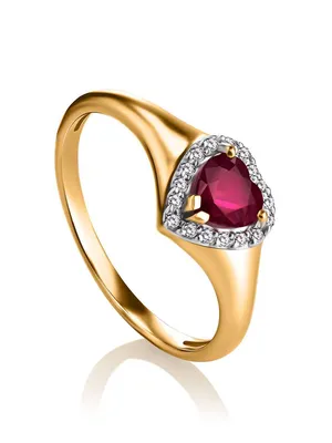 Кольца :: Кольца из золота :: Бриллиант :: Кольца из золота Рубин ::  Изысканное золотое кольцо с рубином и белыми бриллиантами