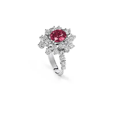 White gold, diamond and ruby ring | DAMIANI