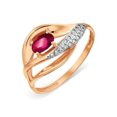Золотое кольцо с рубином и бриллиантами. Артикул: Ю26463