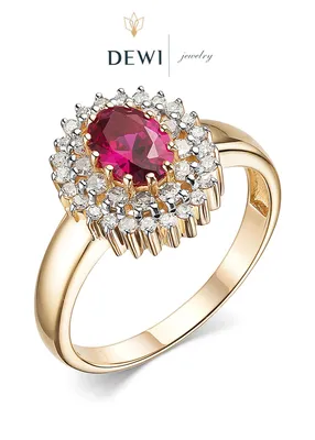Кольцо из белого золота с рубином и бриллиантами, артикул 234/01W-0002 |  Купить в интернет-магазине Yana в Москве