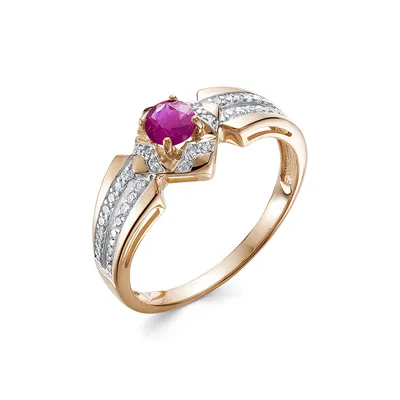 Золотое кольцо с рубином и бриллиантами. Артикул: Ю24634