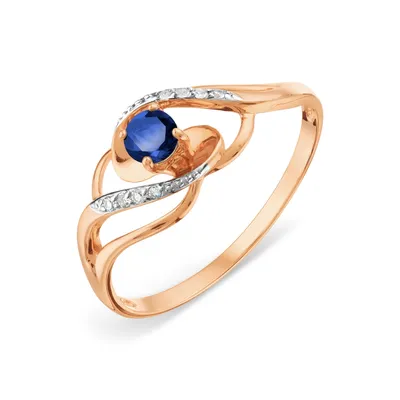 Золотое кольцо с сапфирами и бриллиантами (арт. 7432293) - купить в  Ювелирном Интернет-магазине 585 Золотой