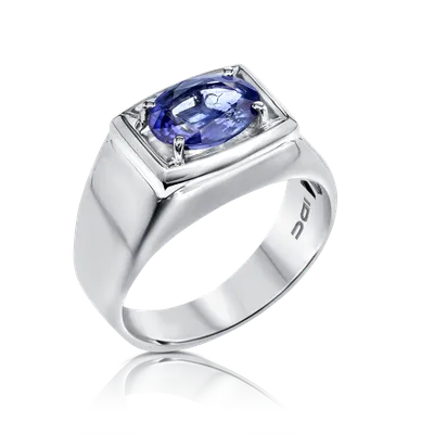 Серебряные кольца с сапфиром - купить кольцо с сапфиром в серебре