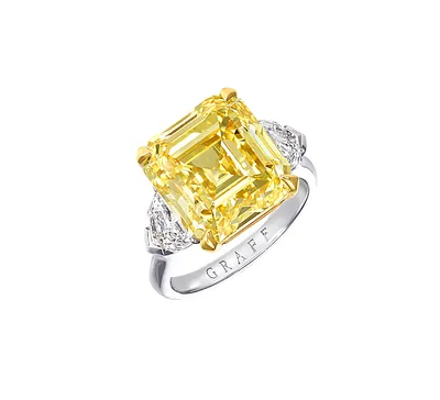 Кольцо с желтым бриллиантом Fancy Yellow 9ct купить в Москве за 9 300 000  руб.